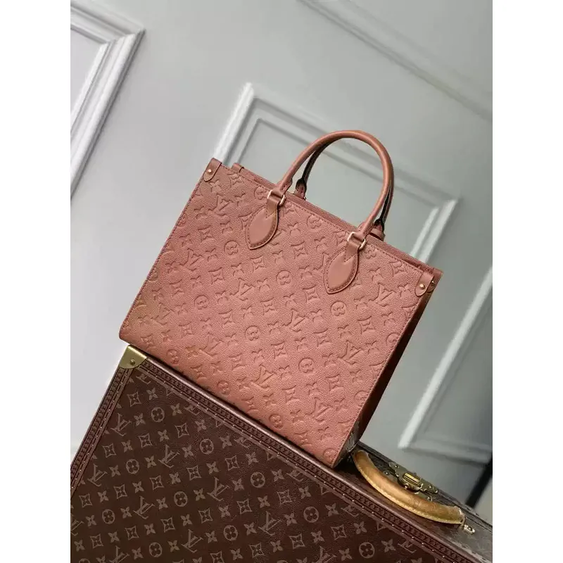 LV M12775 Louis Vuitton OnTheGo MM Bag Monogram Empreinte Brown