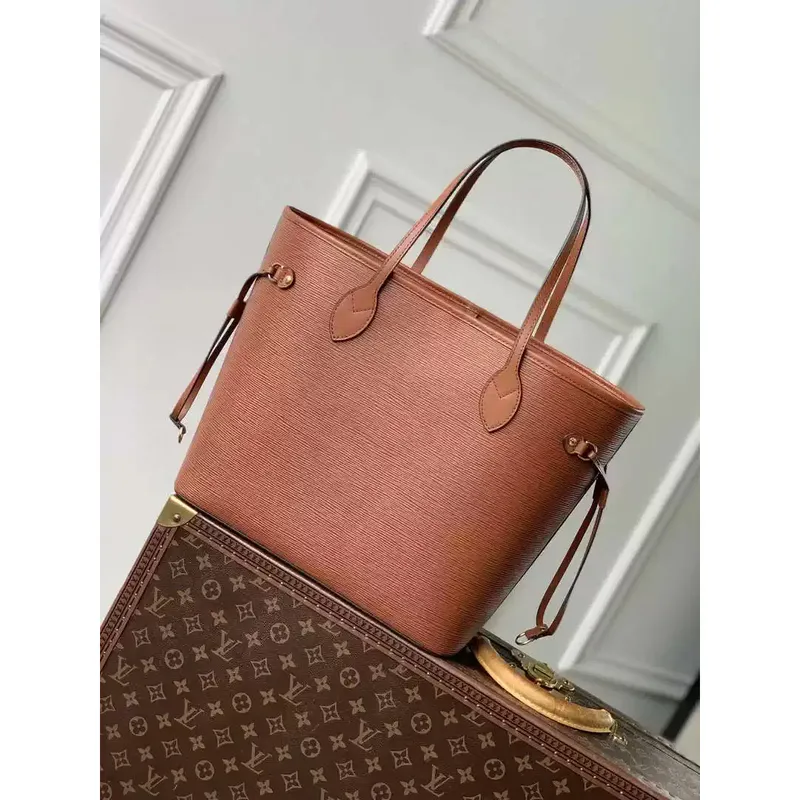 LV M12467 Louis Vuitton Neverfull MM Bag Epi Leather Brown