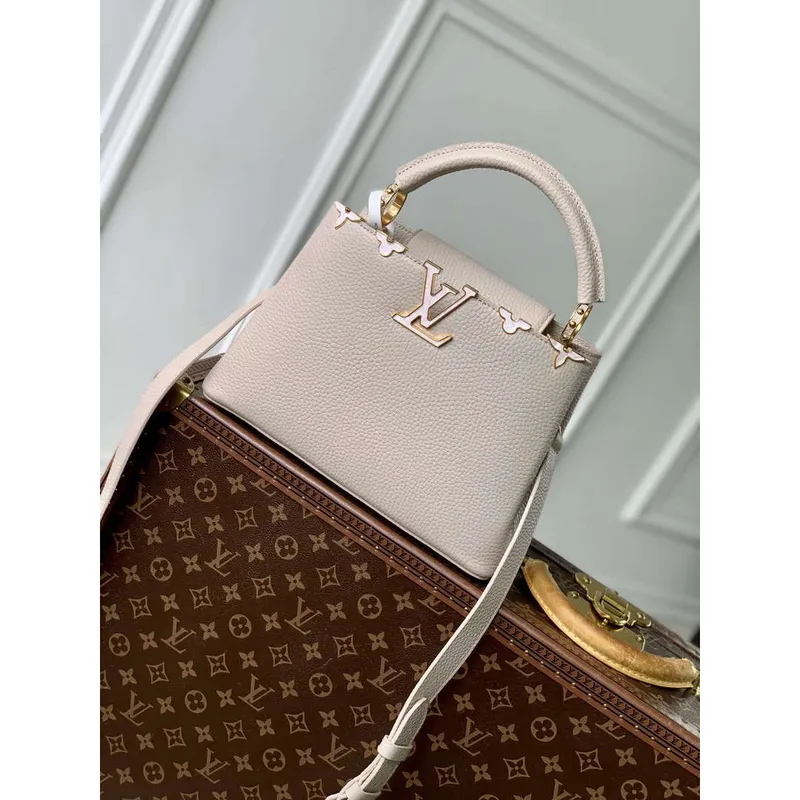 LV M11341 Louis Vuitton Capucines BB Bag Galet Gray