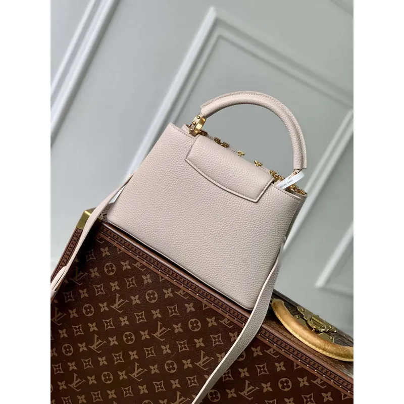 LV M11341 Louis Vuitton Capucines BB Bag Galet Gray