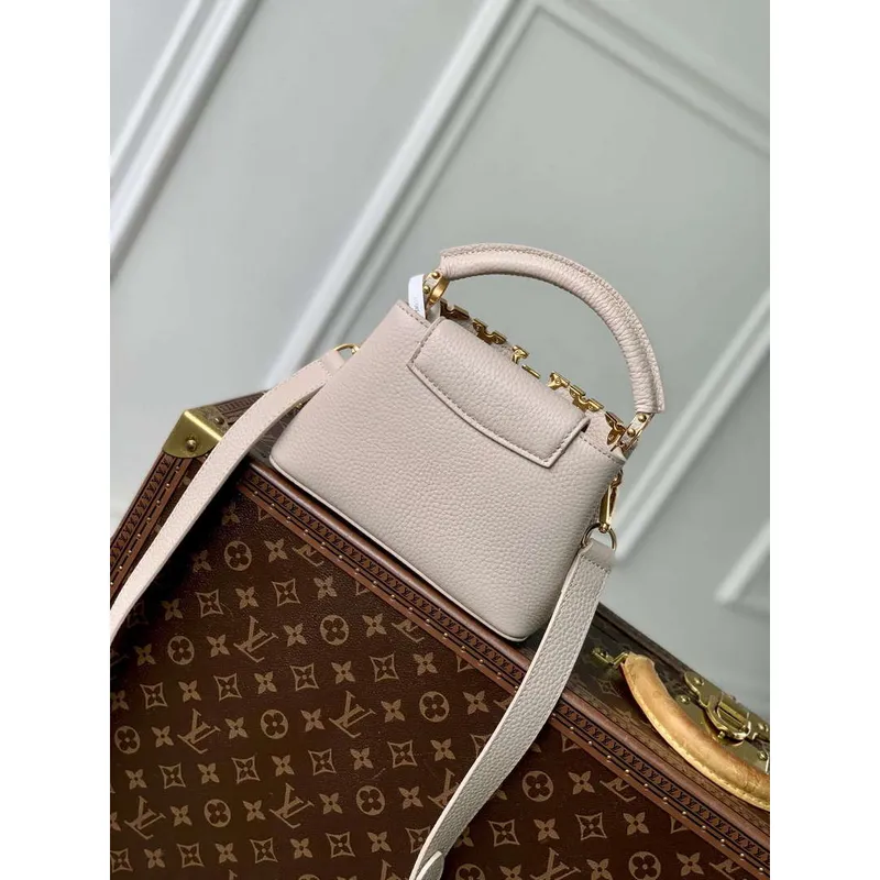 LV M11341 Louis Vuitton Capucines Mini Bag Galet Gray