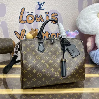 LV M12243 Louis Vuitton Speedy Soft 30 Dark Bag Monogram Black