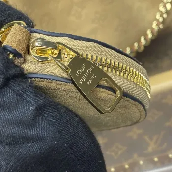 LV M11839 Louis Vuitton Bella Handbag Suede leather Bag Beige