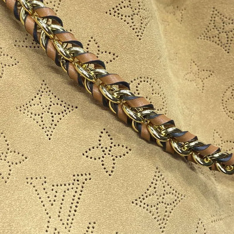 LV M11839 Louis Vuitton Bella Handbag Suede leather Bag Beige