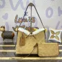 LV M11843 Louis Vuitton CarryAll PM Suede leather Bag Beige