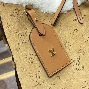 LV M11843 Louis Vuitton CarryAll PM Suede leather Bag Beige