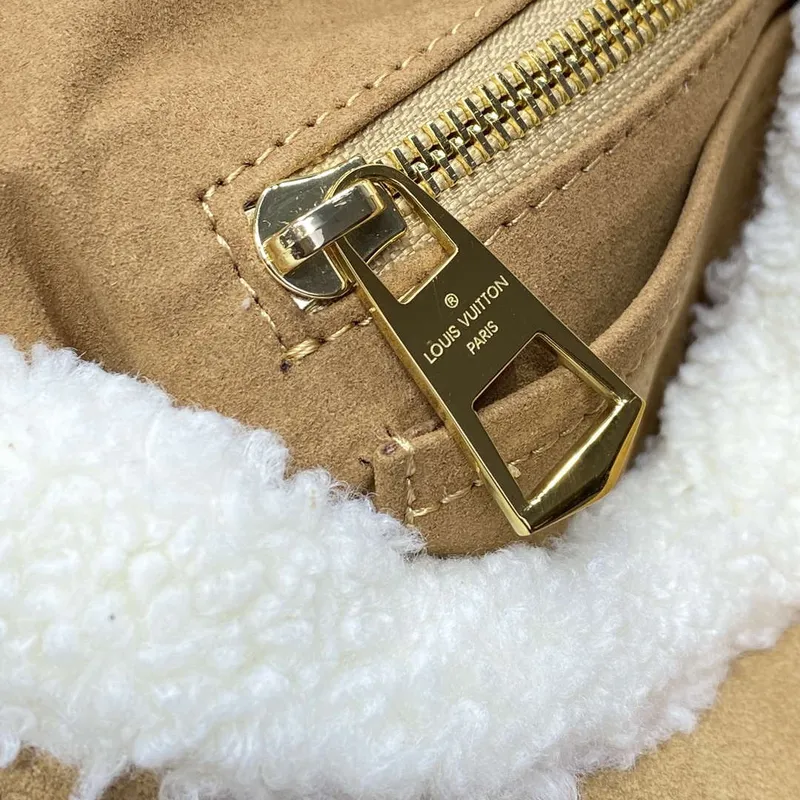 LV M11843 Louis Vuitton CarryAll PM Suede leather Bag Beige