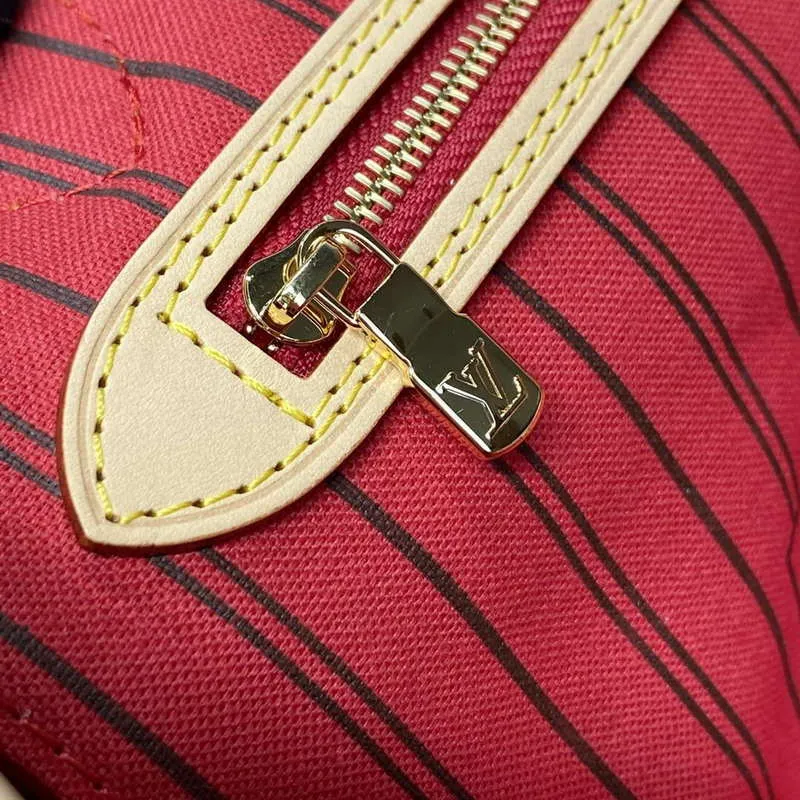 LV M12096 Louis Vuitton Reversible Neverfull Inside Out MM Handbag Red