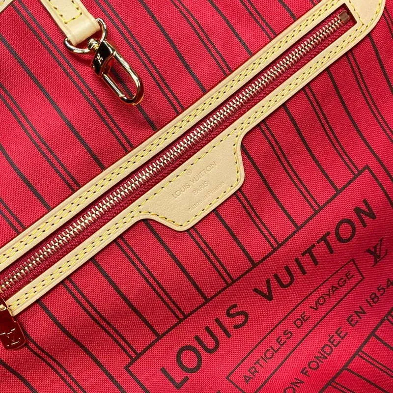 LV M12096 Louis Vuitton Reversible Neverfull Inside Out MM Handbag Red