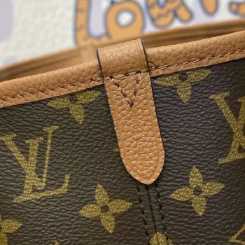 LV M12061 Louis Vuitton Reversible Neverfull Inside Out MM Handbag Brown