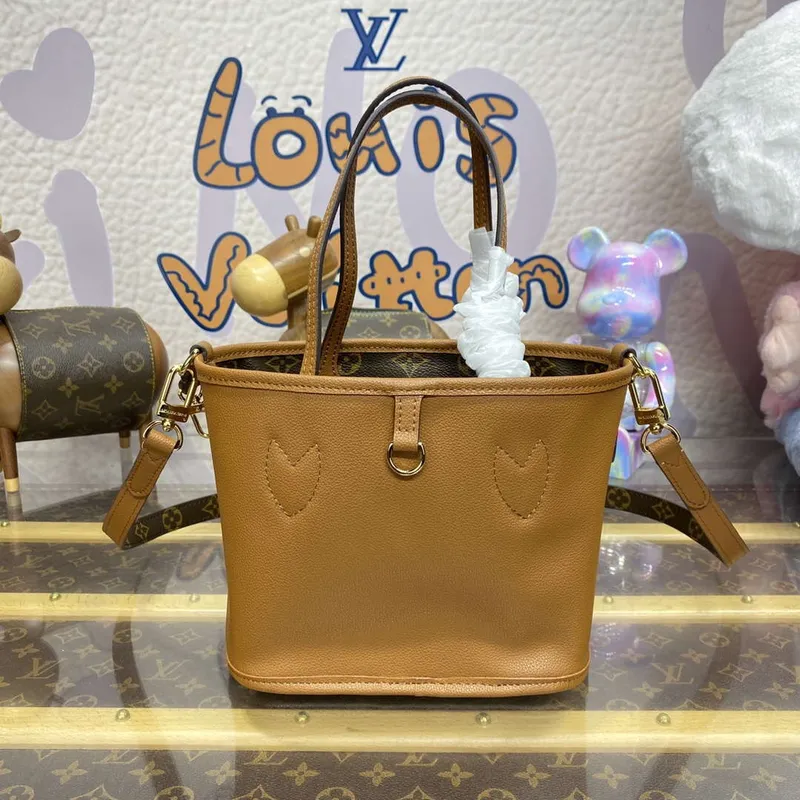 LV M12099 Louis Vuitton Reversible Neverfull Bandoulière Inside Out BB Handbag Brown