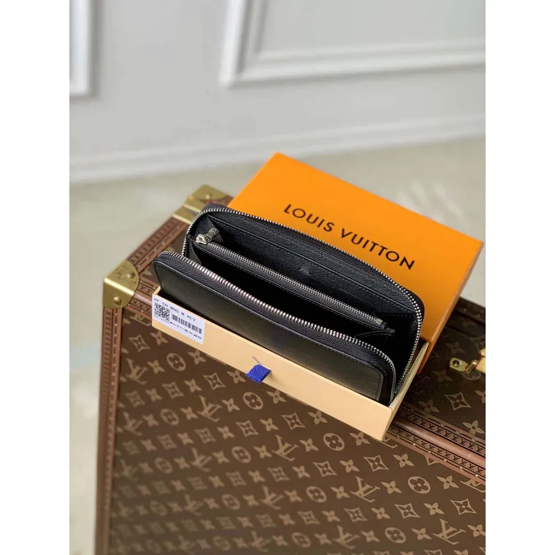 LV M31071 Louis Vuitton Zippy Wallet Black EPI