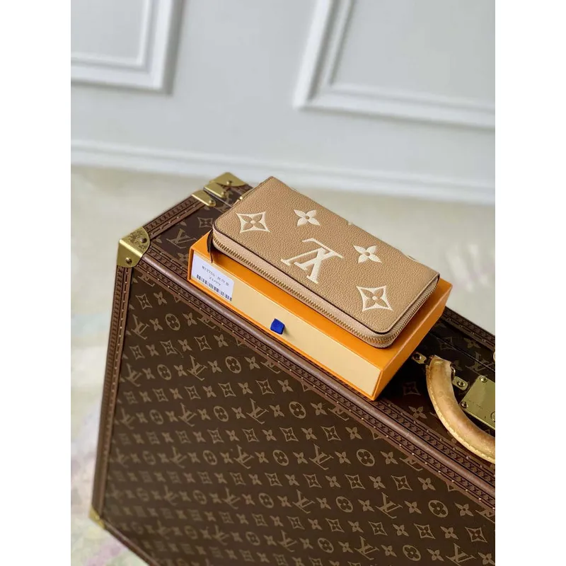 LV M12755 Louis Vuitton Zippy Wallet Sunrise Aquarelle Tan