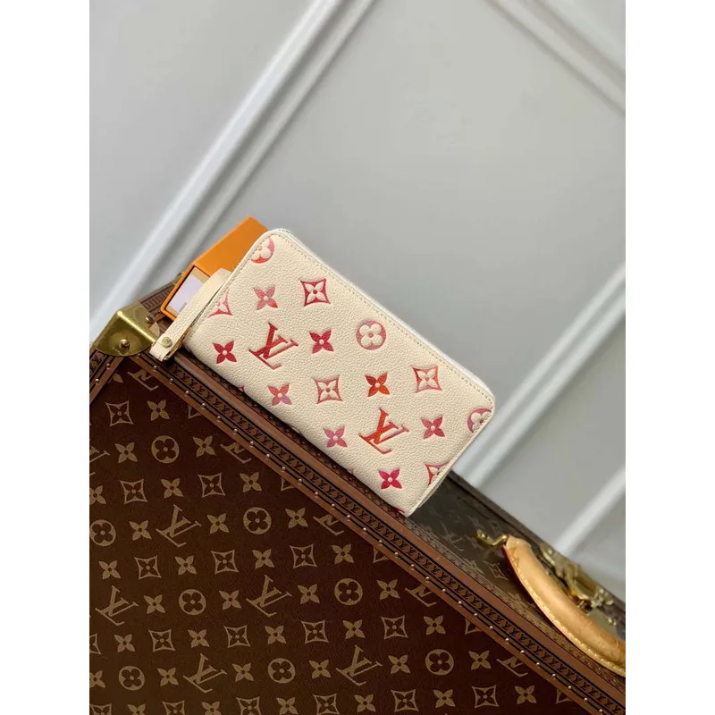 LV M83505 Louis Vuitton Zippy Wallet Sunrise Aquarelle Beige