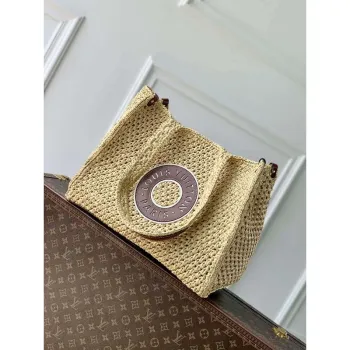LV M24723 Louis Vuitton OnTheGo MM Bag Natural Tan