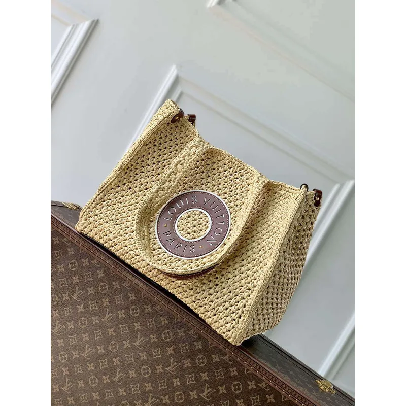 LV M24723 Louis Vuitton OnTheGo MM Bag Natural Tan