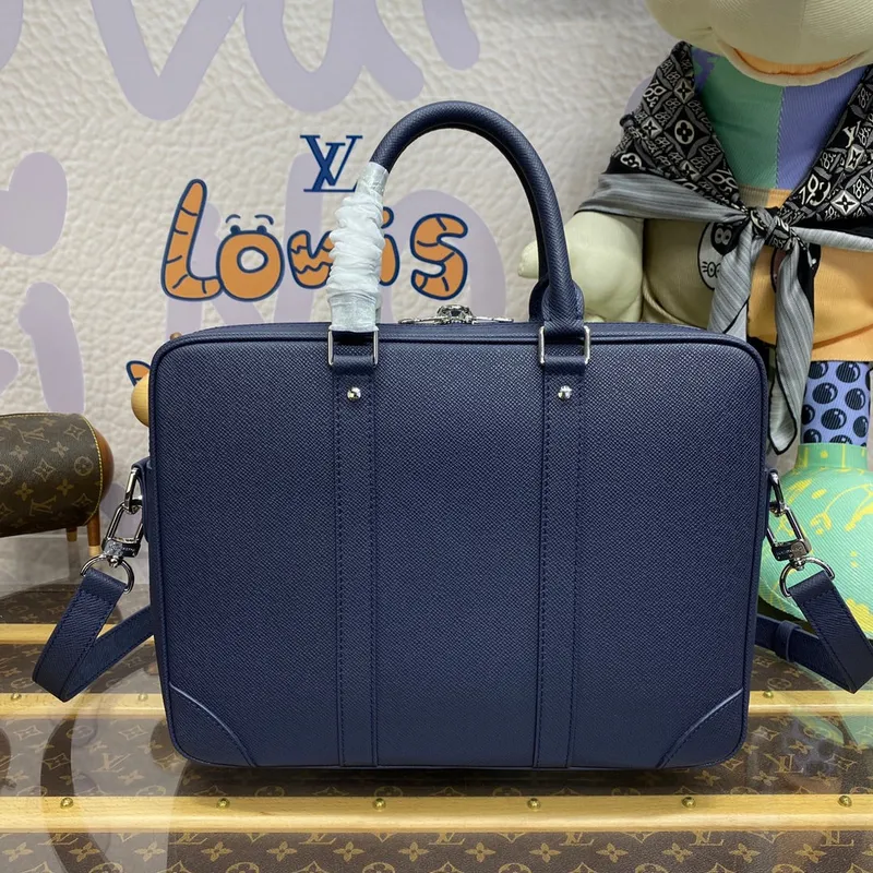 LV M30975 Louis Vuitton Porte Documents Voyage PM Midnight Blue