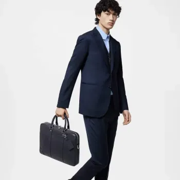 LV M30975 Louis Vuitton Porte Documents Voyage PM Midnight Blue