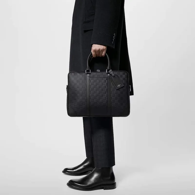 LV N40444 Louis Vuitton Porte Documents Voyage PM Briefcase Black