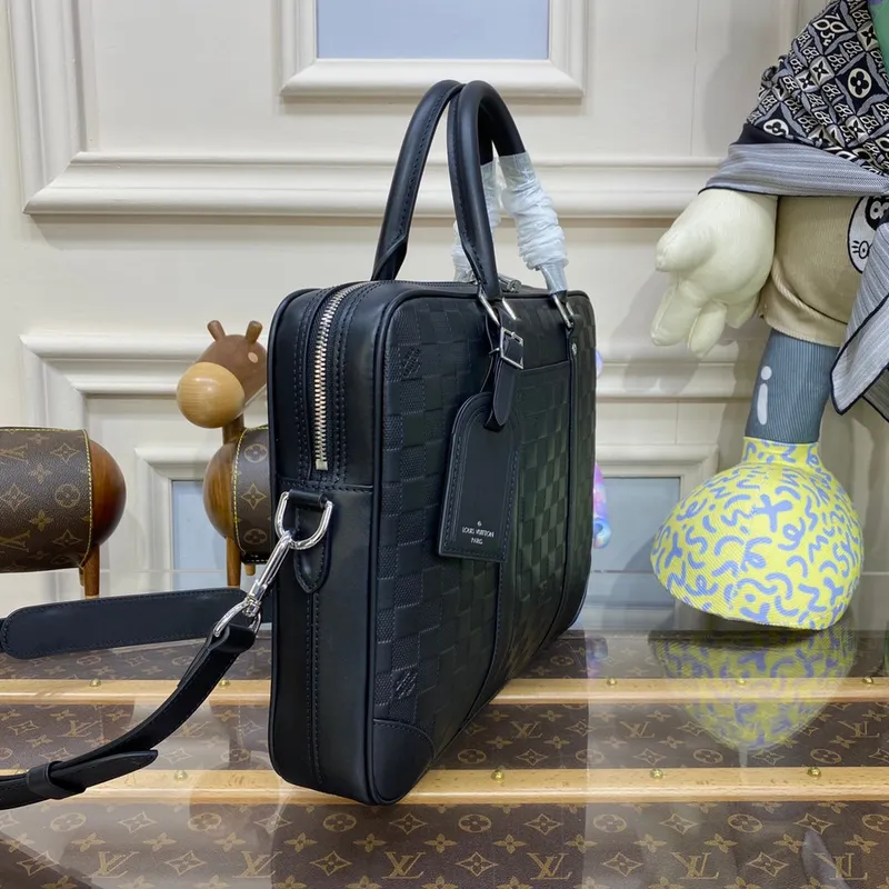 LV N40444 Louis Vuitton Porte Documents Voyage PM Briefcase Black