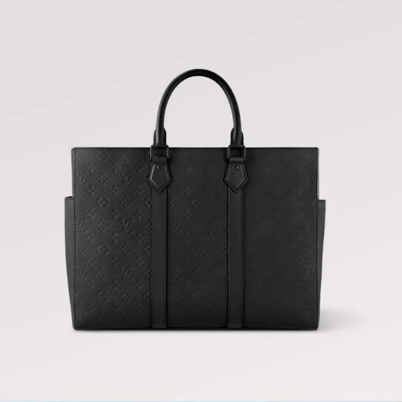 LV M21865 Louis Vuitton Sac Plat 24H Tote Bag Embossed Taurillon Monogram cowhide leather