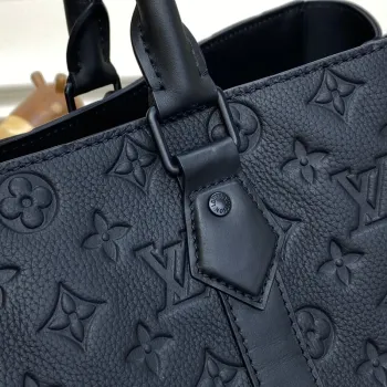 LV M21865 Louis Vuitton Sac Plat 24H Tote Bag Embossed Taurillon Monogram cowhide leather