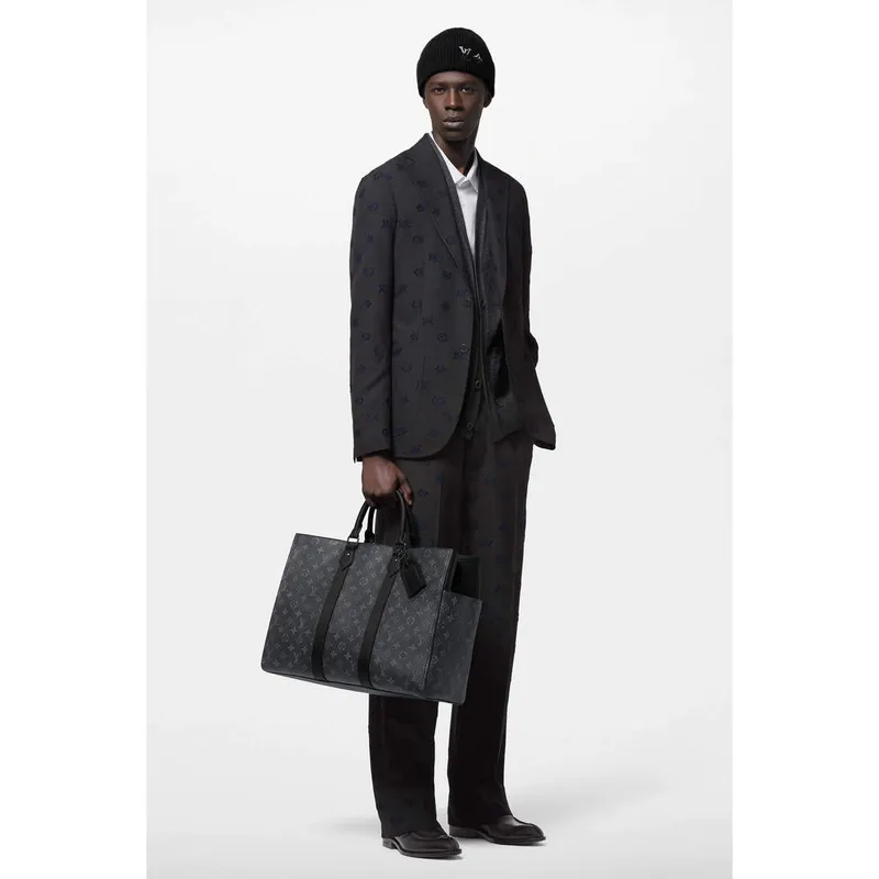 LV M46451 Louis Vuitton Sac Plat 24H Tote Bag Monogram Eclipse coated canvas