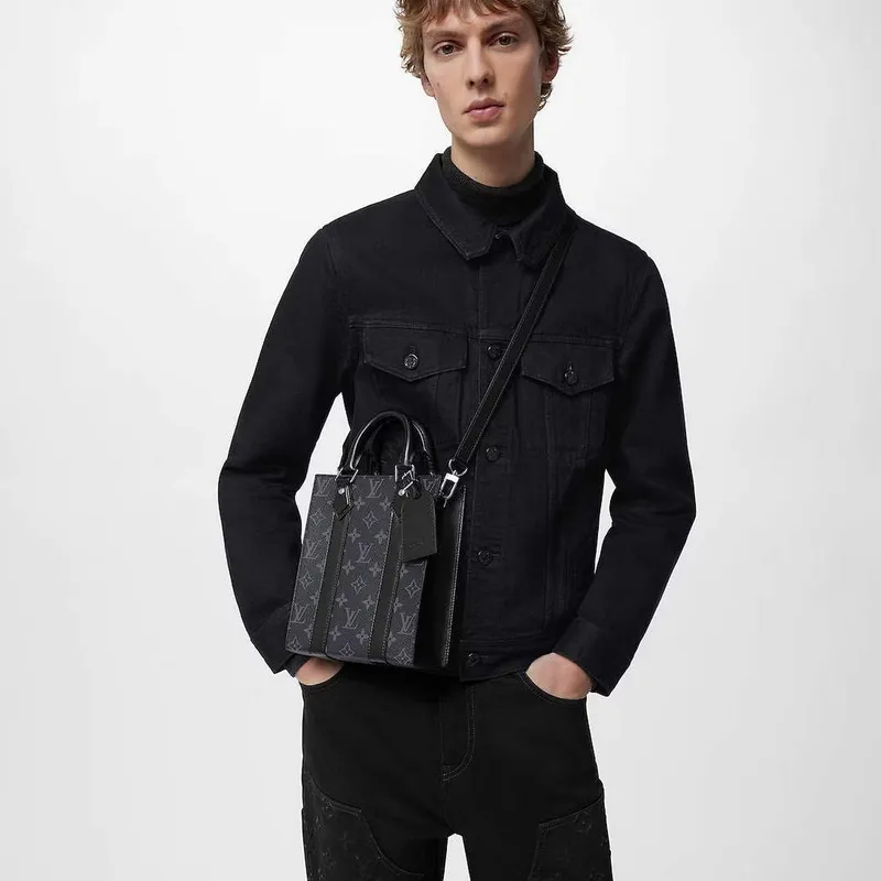 LV M46453 Louis Vuitton Sac Plat Mini Bag Monogram Eclipse coated canvas