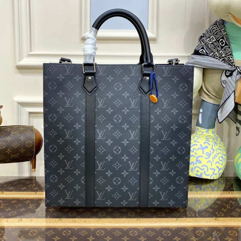 LV M46452 Louis Vuitton Sac Plat  Bag Monogram Eclipse coated canvas