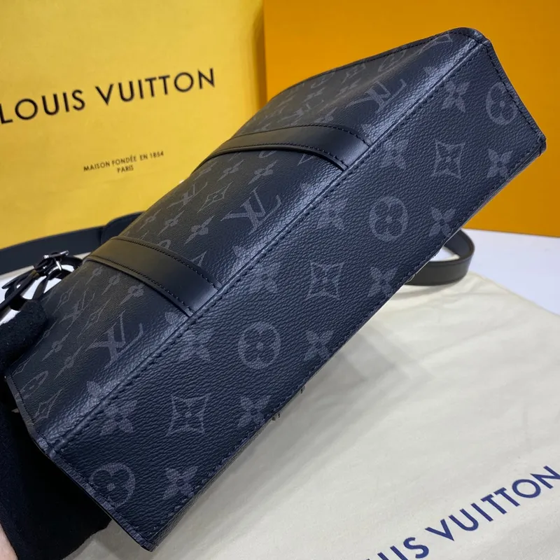 LV M46098 Louis Vuitton Sac Plat Cross Monogram Eclipse coated canvas