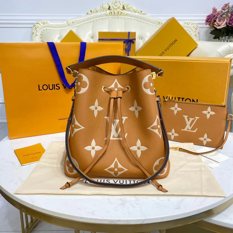 LV M45555  Louis Vuitton NéoNoé MM  Brown/Yellow