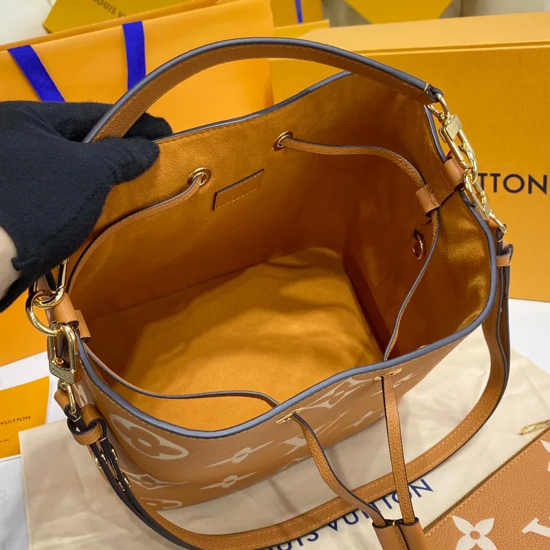 LV M45555  Louis Vuitton NéoNoé MM  Brown/Yellow
