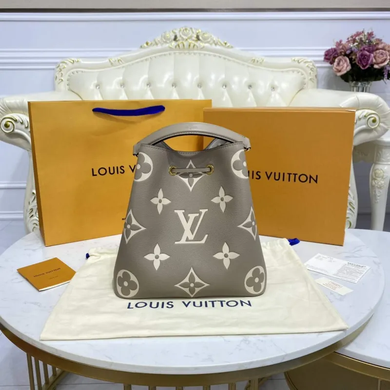 LV M45555  Louis Vuitton NéoNoé MM  Dove Grey/Cream