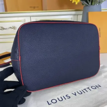 LV M45306  Louis Vuitton NéoNoé MM Bucket Bag Navy Blue and Red