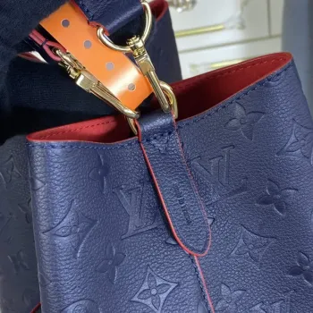 LV M45306  Louis Vuitton NéoNoé MM Bucket Bag Navy Blue and Red