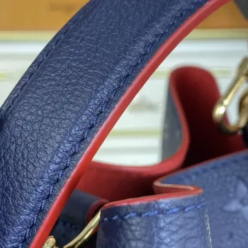 LV M45306  Louis Vuitton NéoNoé MM Bucket Bag Navy Blue and Red