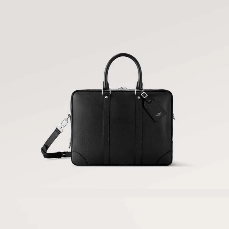 LV M30967 Louis Vuitton Porte Documents Voyage GM Ta ga cowhide leather Black