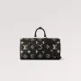 LV M46670 Louis Vuitton Keepall Bandoulière 45 Bag Black/Beige