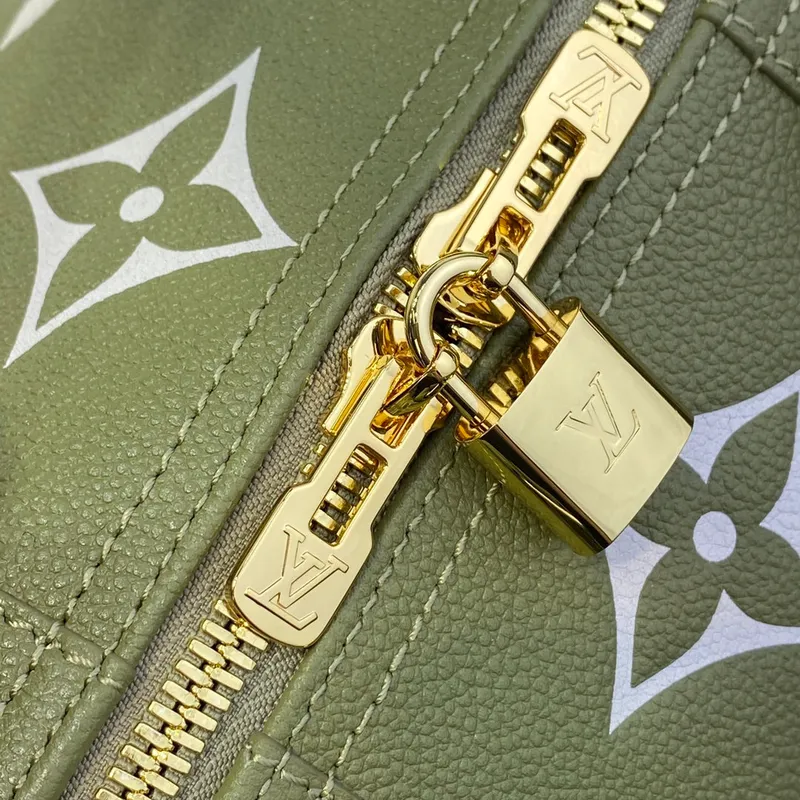 LV M46671 Louis Vuitton Keepall Bandoulière 45 Bag Khaki Fango/Cream