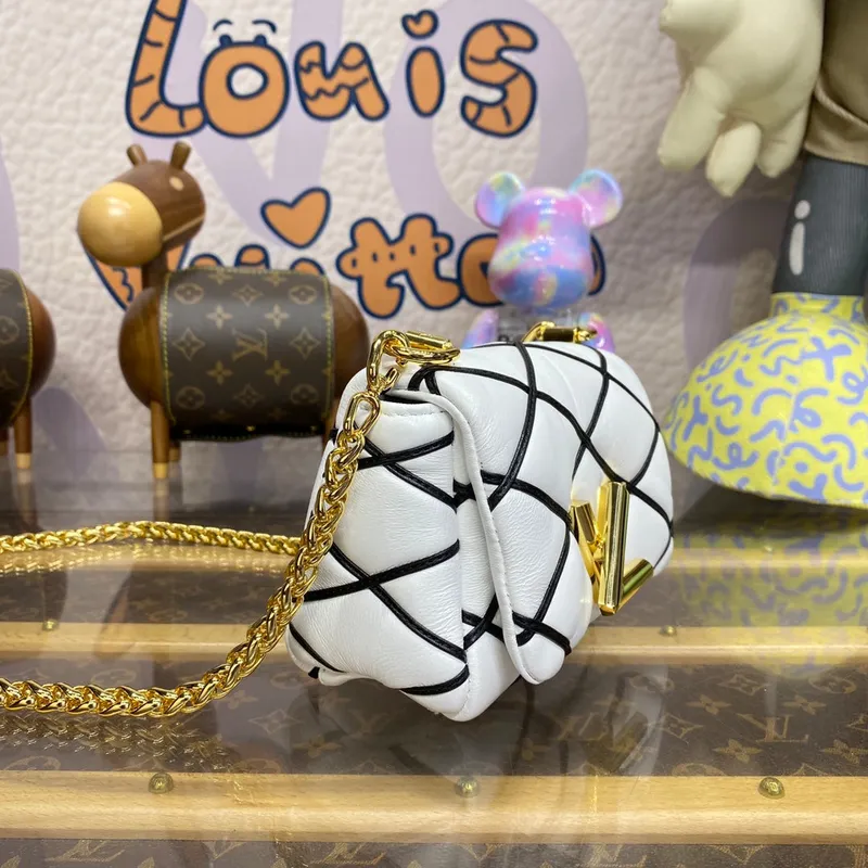 LV M23762 Louis Vuitton Pico GO 14 Bag  White/Black