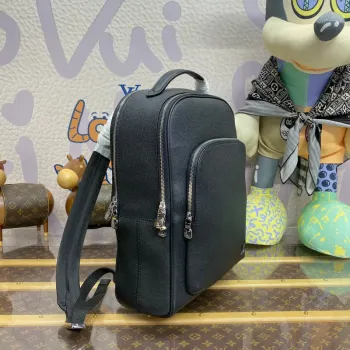 LV M30977 Louis Vuitton Avenue Backpack Taiga cowhide leather Black