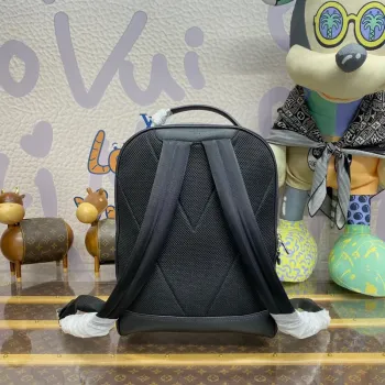 LV M30977 Louis Vuitton Avenue Backpack Taiga cowhide leather Black