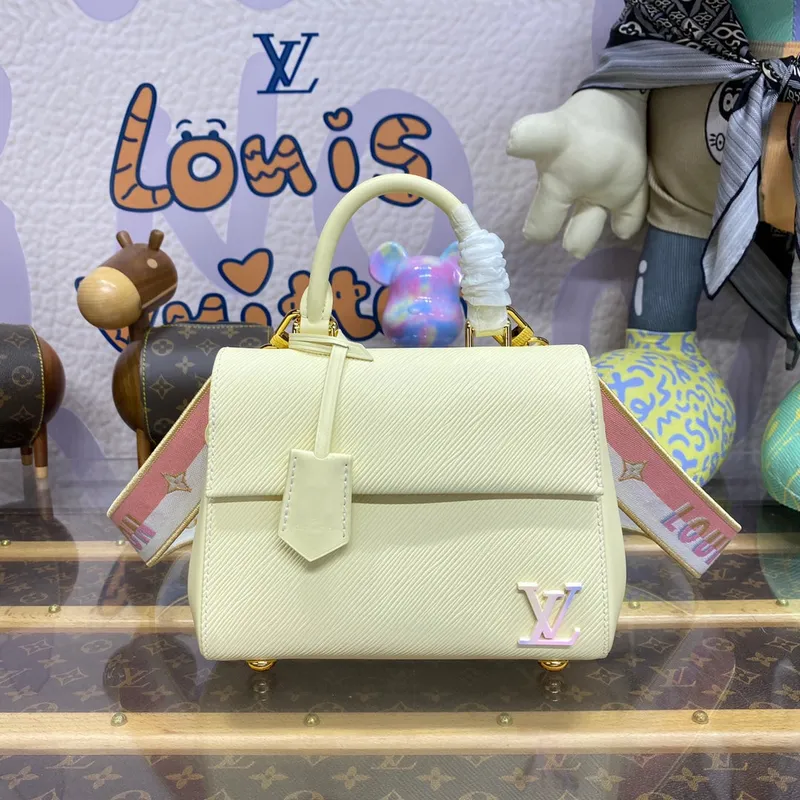 LV M22946 Louis Vuitton Cluny Mini Epi  Leather Bag  Quartz White