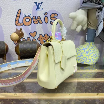 LV M22946 Louis Vuitton Cluny Mini Epi  Leather Bag  Quartz White