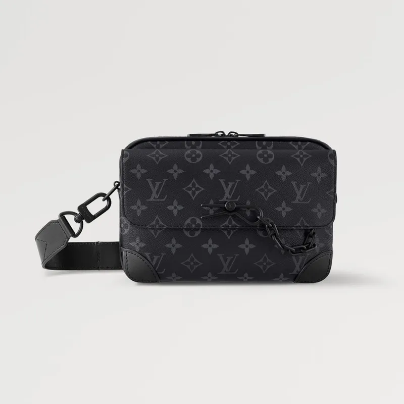LV M46795 Louis Vuitton Steamer Messenger Bag Monogram Eclipse coated canvas