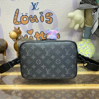 LV M46795 Louis Vuitton Steamer Messenger Bag Monogram Eclipse coated canvas