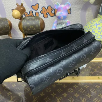 LV M46795 Louis Vuitton Steamer Messenger Bag Monogram Eclipse coated canvas