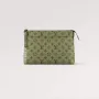 LV M82800 Louis Vuitton Pochette Voyage Souple Khaki Green/Vermillion Red