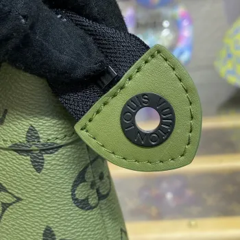 LV M82800 Louis Vuitton Pochette Voyage Souple Khaki Green/Vermillion Red