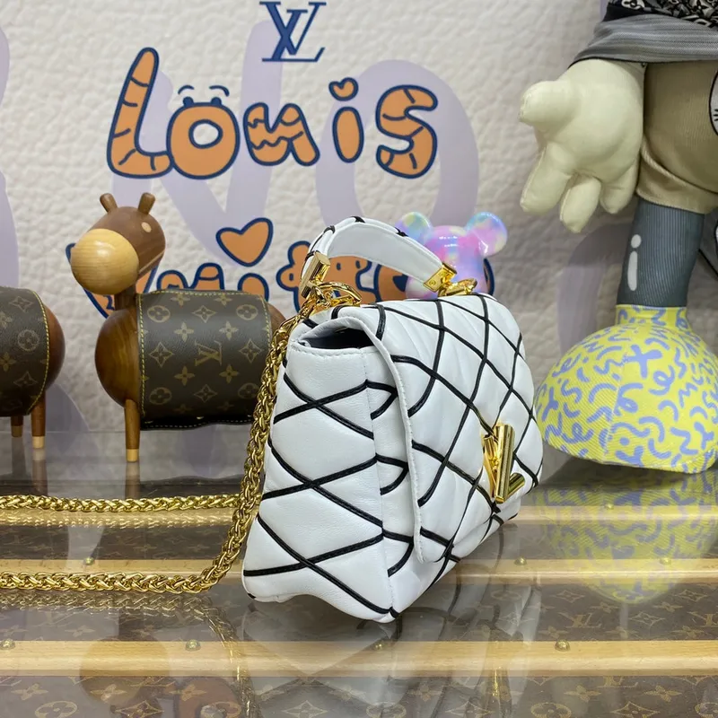 LV M22890 Louis Vuitton GO 14 MM Bag  White/Black